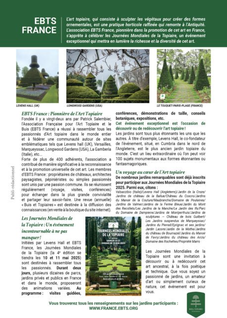 Journées Mondiales de la Topiaire 2025