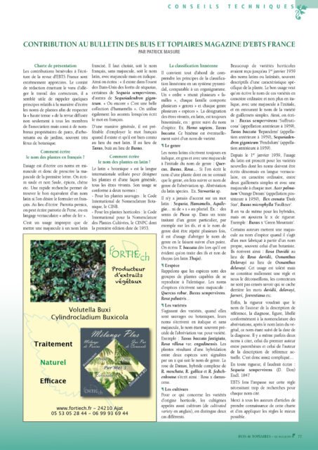 Comment écrire le nom des plantes?