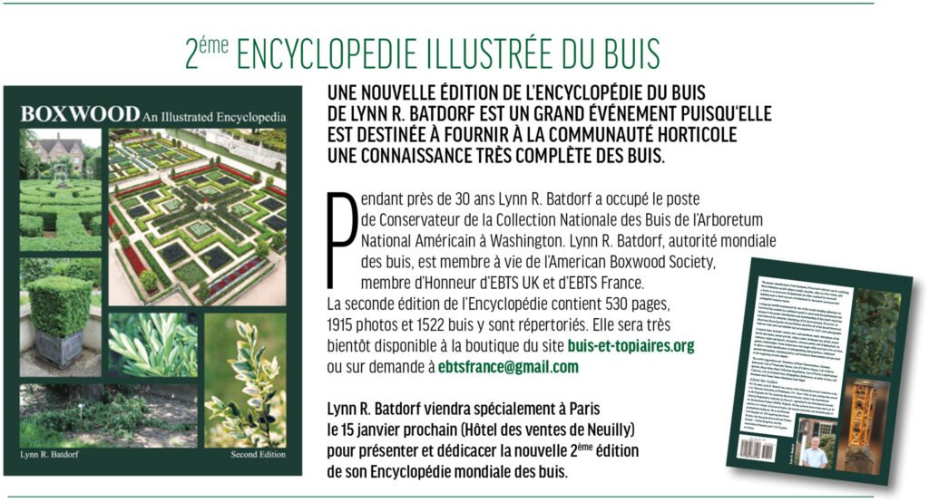 Présentation de la 2ème édition de l'Encyclopédie Mondiale des Buis de Lynn R.Batdorf