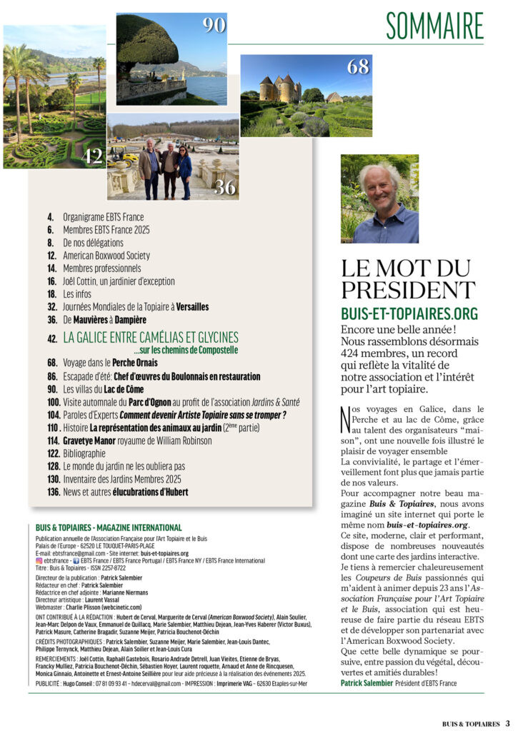 Buis & Topiaires n°26 – Edito et Sommaire